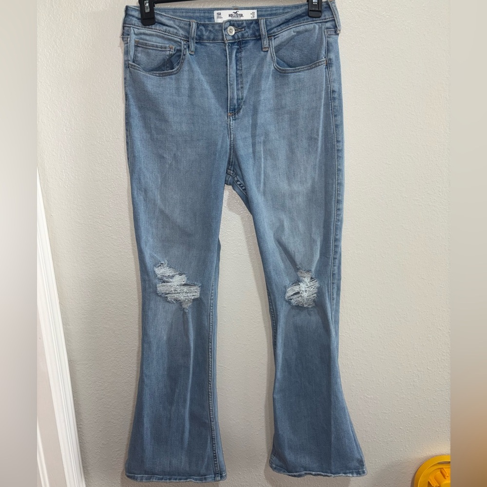 Hollister Light Blue Distressed Flare Jeans